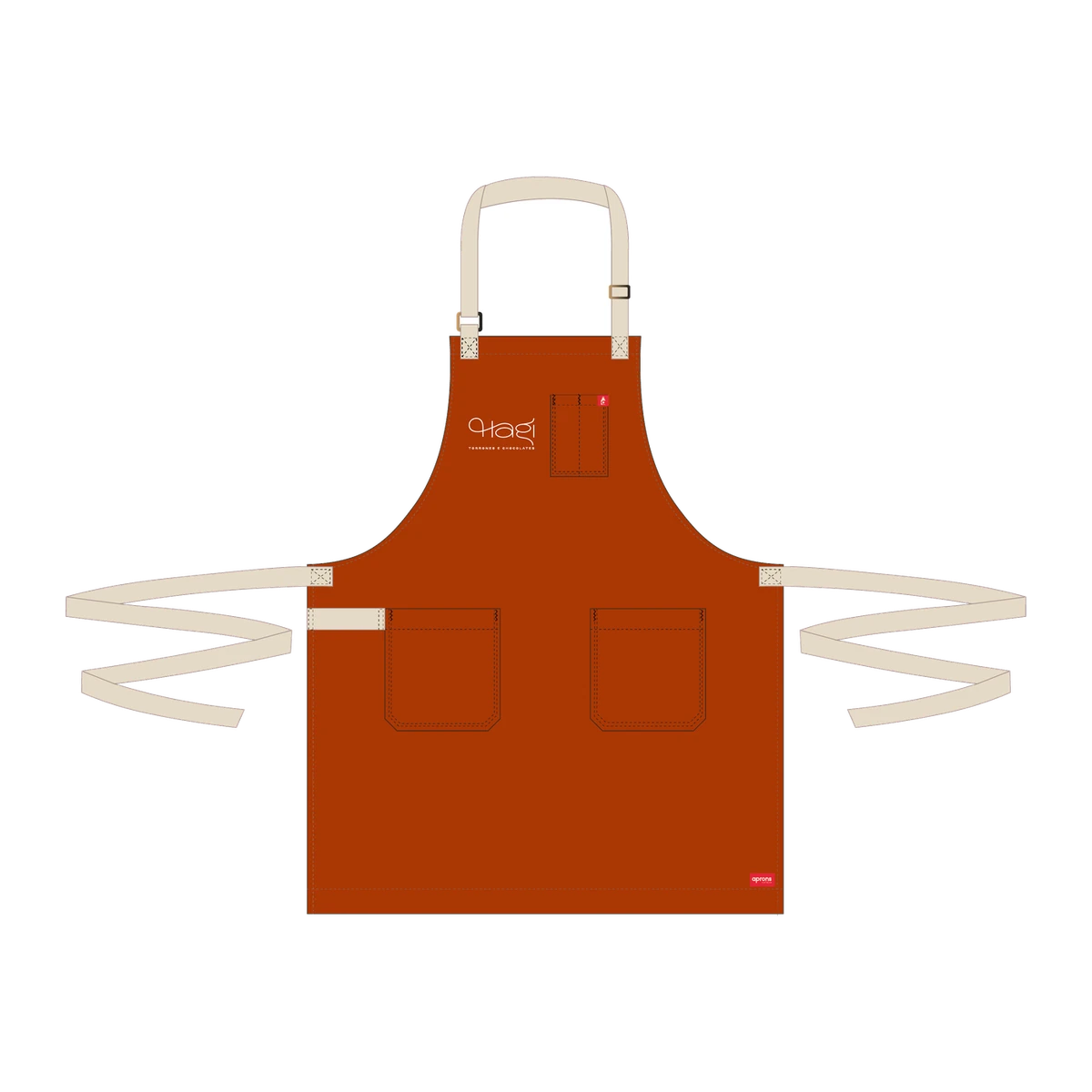 Avental longo Daily da Aprons com a marca do cliente bordada
